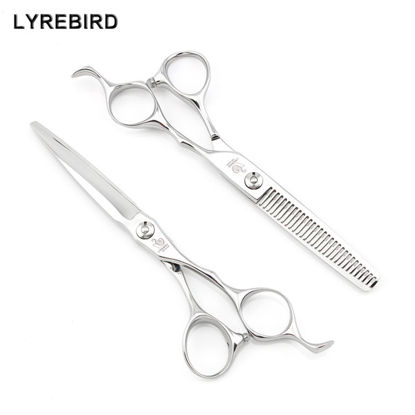 Professional Barber Hair Scissors 6INCH Handmade Hair Shear Silver Sword Blade JAPAN 440C F31 Lyrebird TOP CLASS 5SETS/LOT NEW