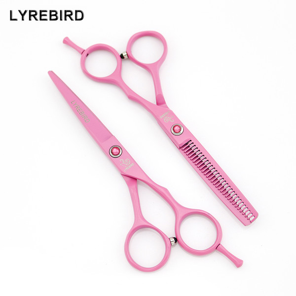 LYREBIRD Pink Hair Scissors 5.5 INCH Japan Hair Shears Hairdressing scissors Gift packing Razor Optional NEW