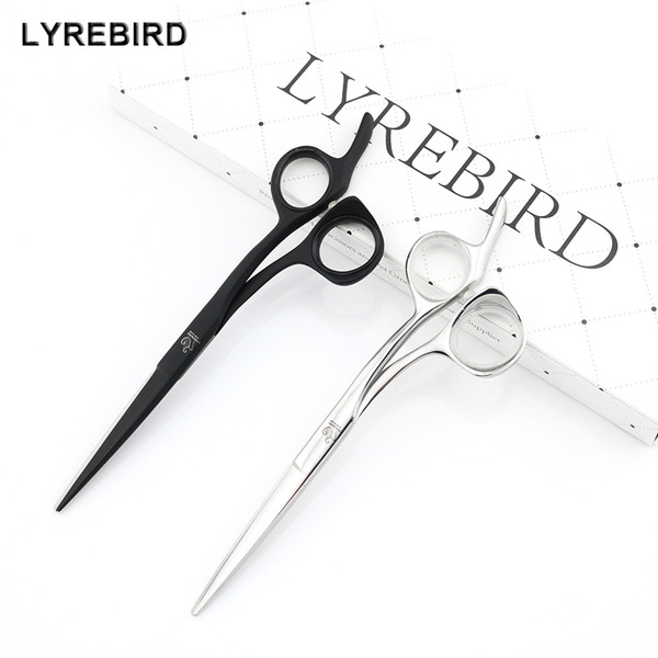 Hair cutting scissors 6 INCH Silver Teflon black narrow blade Japan hair shears F53 Lyrebird HIGH CLASS 10PCS/LOT NEW