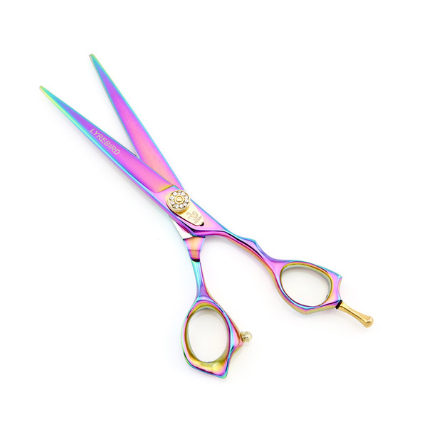 Hair Scissors Pet Dog Grooming Scissors 7 INCH Rainbow Hair Shears Thinning Scissors Lyrebird HIGH CLASS 5SETS/LOT NEW