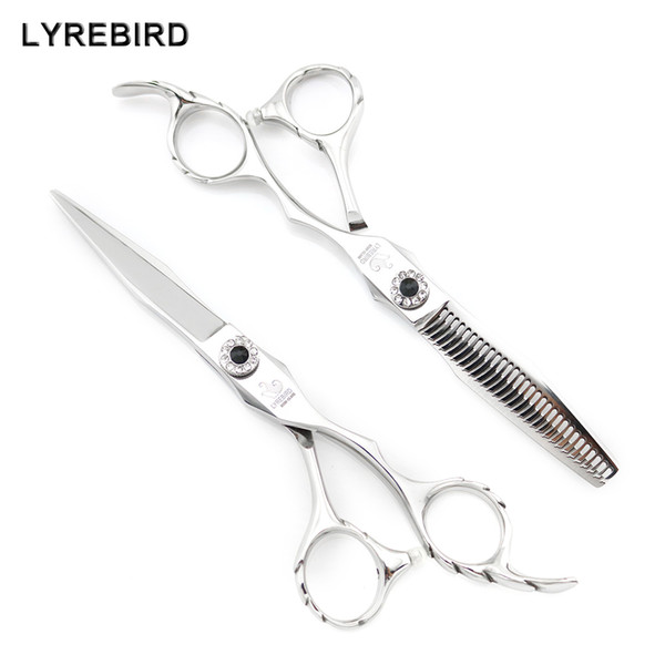 Professional hair scissors 6 Inch Japan Hair Cutting shear Hair Thinning Scissors Lyrebird HIGH CLASS 5SETS/LOTNEW