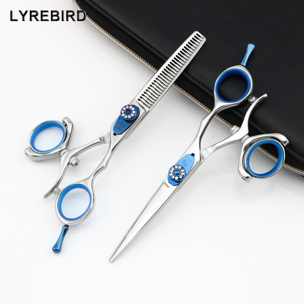 Lyrebird HIGH CLASS Hair scissors set 6 INCH 360 Thumb Swivel handle Professional hair scissors high quality