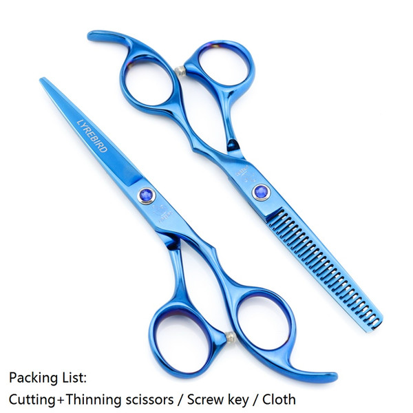 Hair scissors 5.5 INCH Hairdressing scissors Blue Hair cutting shears Hair thinning scissors Blue stone Lyrebird NEW