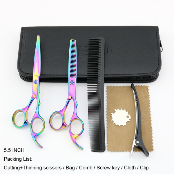 Hair scissors 5.5 INCH Hairdressing scissors Rainbow Hair shears Hair thinning scissors Blue stone Lyrebird NEW