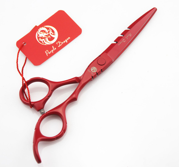 508# TOPPEST 6 Inches Red Paint Hairdressing Scissors JP 440C 62HRC Home & Salon Cutting Scissors Thinning Shears Hair Scissors