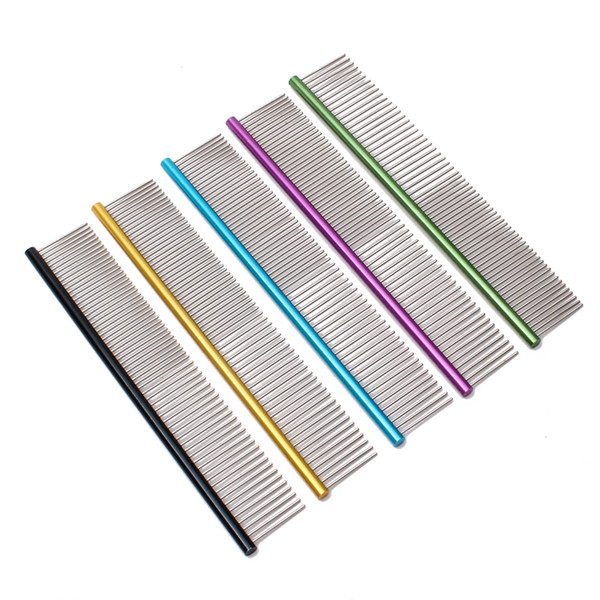 19cm Very Light 35g Pet Comb Professional Aluminum alloy Grooming Comb Cleaning Hair Trimmer Brush Pet Dog Cat Accessories