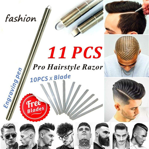 Magic Engrave Beard Hair Scissors Eyebrow Carve Pen Tattoo Barber Hairdressing Scissors Eyebrow Oil Head Carving