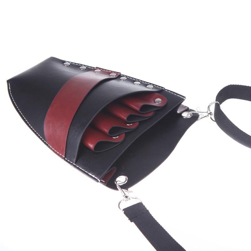 Wholesale-Hair Scissors Leather Barber Hairdressing Holster Pouch Rivet Clips Holder Case Salon Scissor Bag with Waist Shoulder Belt