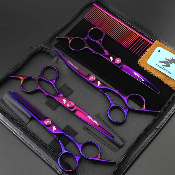 6inch Cutting Thinning Curved Pet Grooming Scissors Set with Case Dog Hairdressing Shear Clipper Professional Scissor for Pets