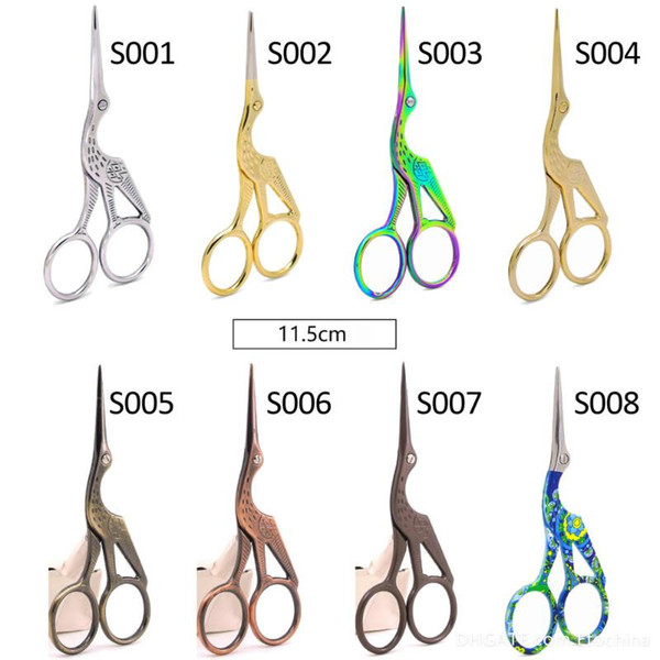 Colorful Stainless Steel Crane Shape Scissors DIY Tailor Sewing Embroidery Craft Needlework Art Work Everyday Use