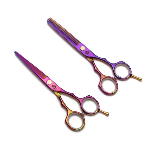 Promotion!! Professional Hair Cutting Scissors Suit Thinning Shears Barber Fashionable Hair dressing Scissors Razor Free Shipping