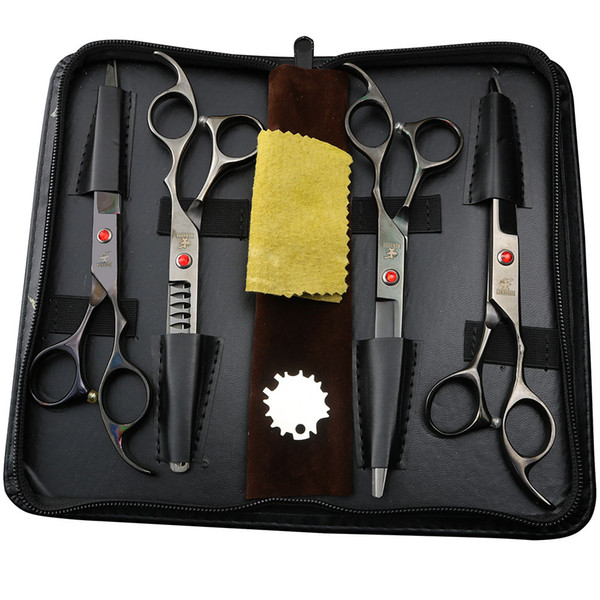 Pet grooming brand scissors set 7 inch professional Japan 440C dog scissors hair cutting slimming curve with bag