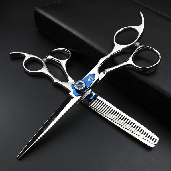 2 colors Hairdressing scissors for hair salons 6-inch cutting scissors and thinning set Hairdressing tools