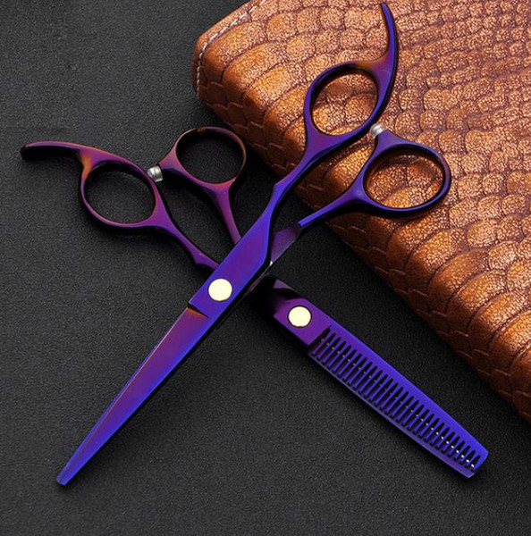 2pcs Japan 440c Hair Scissors for Hairdressers Barber Shop Supplies Titanium Professional Hairdressing Scissors for Cutting Hair