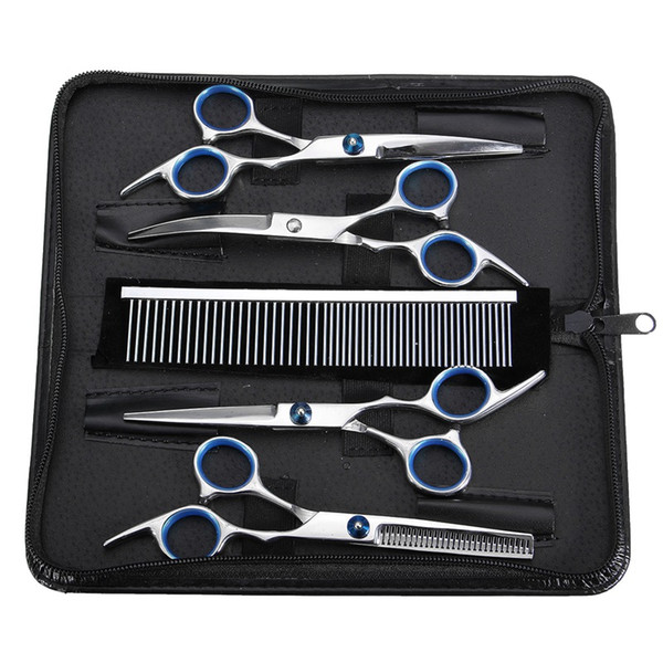 Promotion Pet Dog Cat Grooming Scissors Set Straight Curved Cutting Thinning Shears Kit Tesoura Para Hair Thinning Shears