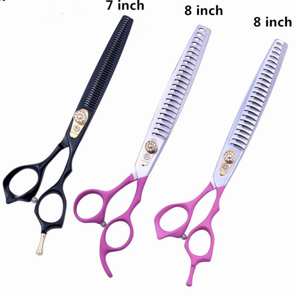 Purple Dragon 7/8 inch Professional Dog Grooming Scissors Pet Hair Cutting Scissors Thining Shear Pet Scissor Dog Hair Clipper