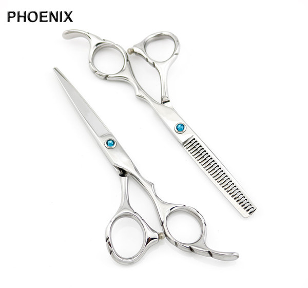 NEW Arrival Phoenix Hairdressing Tools 5.5Inch or 6 Inch Hair Scissor for DIY or Home Use Silver Cutting Thinning Shear Simple Pack