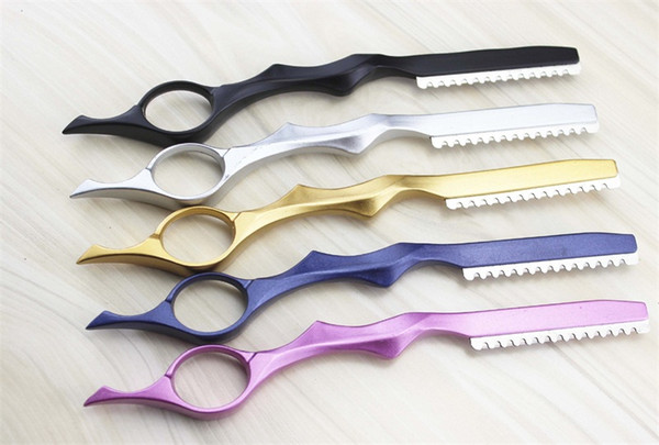 Colorful Baking Finishing Thinning Razor Professional Stainless Steel Hair Cutting Knife 5 Colors New Style Free Shipping