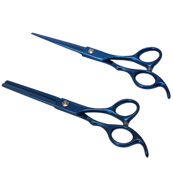 Profession Hair Trimmer 6in Stainless Steel Hairdressing Scissors Salon Shears Dazzling Blue