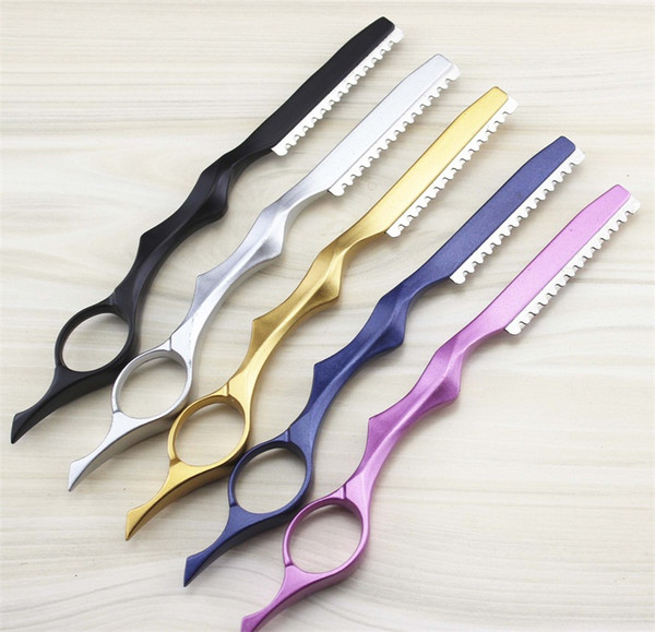 Colorful Baking Finishing Thinning Razor Professional Stainless Steel Hair Cutting Knife 5 Colors New Style Free Shipping