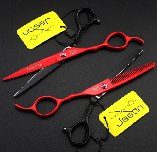 6 Inch Hairdressing Scissors Left Handle Japan Stainless Steel Professional Cutting Thinning Shears Black Barber hair scissors