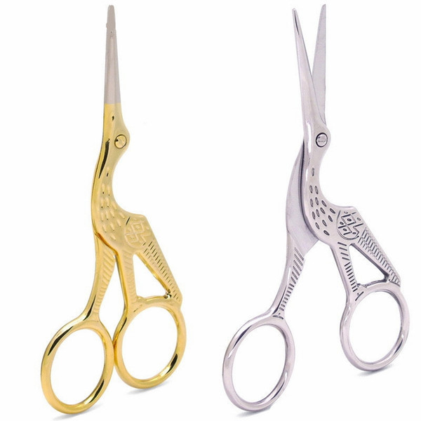 Stainless Steel Mini Makeup Scissors Gold Cranes Beauty Tools 2PCS Maquiagem Eyebrow Nose Hair Manicure Scissor Gold Cranes Beauty