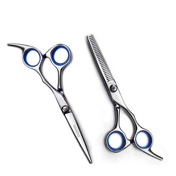 6 Inch Cutting Thinning Styling Tool Hair Scissors Stainless Steel Salon Hairdressing Shears Regular Flat Teeth Blades