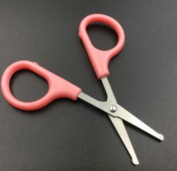 3 Pcs/Lot Lovely Hair Removal Scissor For Baby Mini Baby Care Convenient Daily Care Safety Nail Cutter Trimmer Pink Scissors