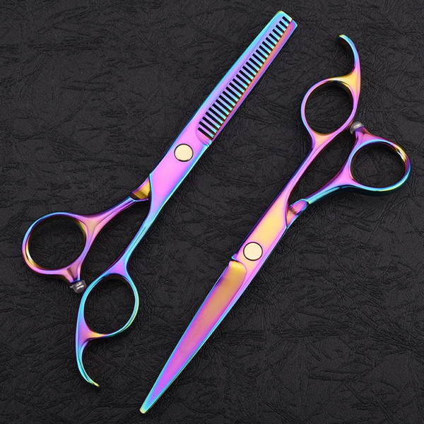 Personality color hairdressing hairdressing flat cut broken teeth scissors