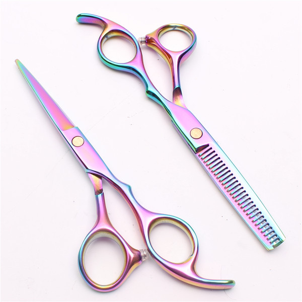 C1005 6'' Customized Brand Multicolor Hairdressing Scissors Factory Price Cutting Scissors Thinning Shears Professional Human Hair Scissors