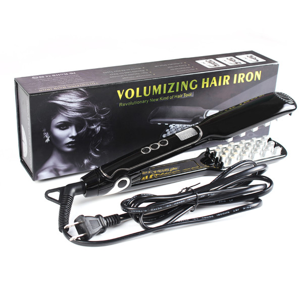 Volumizing Hair Iron Hair Straightener Brush Revolutionary New Kind of Hair Straightener Styling Tool US Plug DHL Free