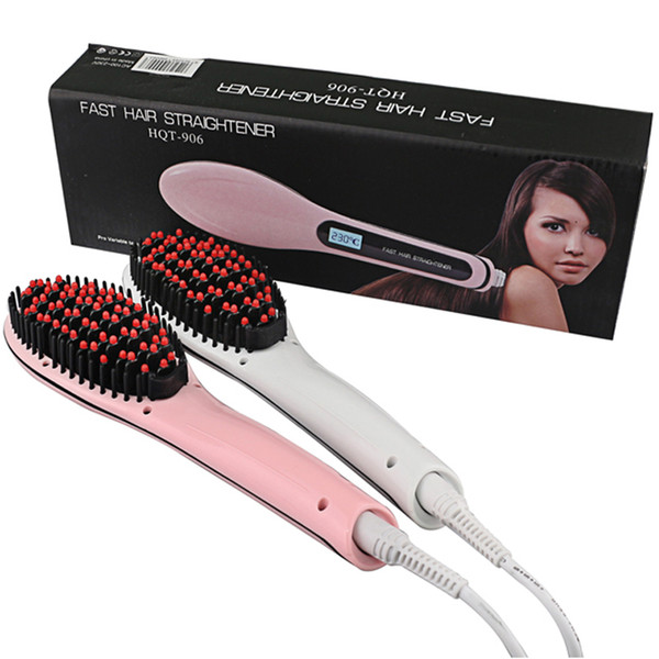 Beautiful Star Hair Straightening Brush Hair Straightener White Pink Electric Straightening Hair Brush Comb from WOGOTO fast delivery