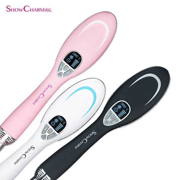 Original ShowCharm Anion Hair Comb Ion-flow Hair Straightener Brush With LCD Display PTC Blow Brush ShowCharm Flat Iron