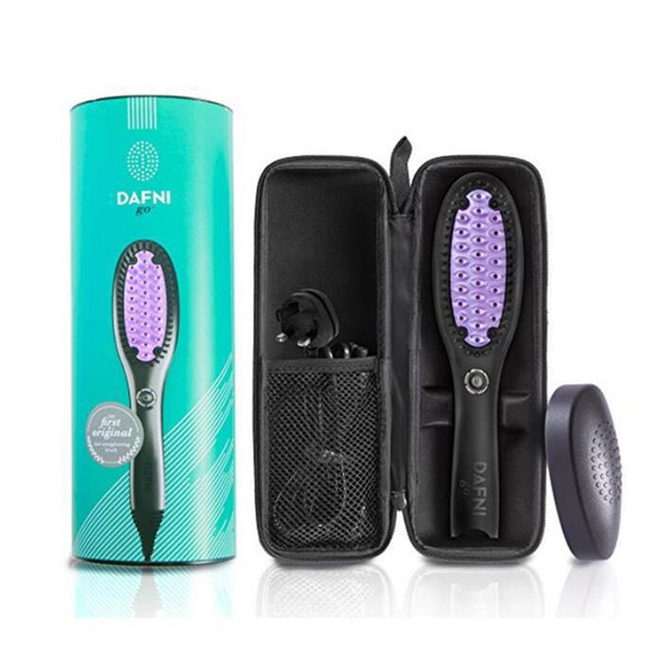 DAFNI Go Iron Hair Straightening Brush With Travel Case DAFNI Hair Brush Digital Antomatic LCD Travelling Straightener Comb Black DHL FREE