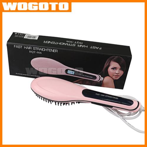 Beautiful Star NASV Hair Straightener Hair Brush HQT-906 With LED Display Electric Straight Hair Comb US EU AU UK Plug hair straightener