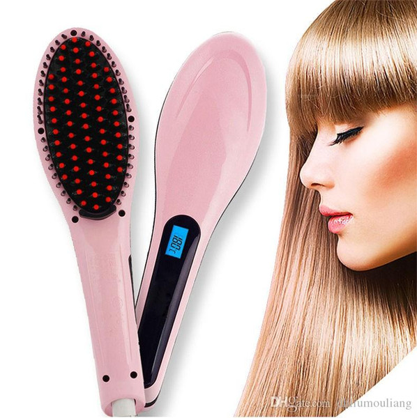 2018 New Hair Brush Auto Fast Hair Straightener Comb Irons With LCD Display Electric Straight Hair Comb Straightening