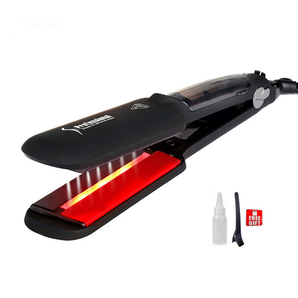 Ultrasonic Infrared Straightener Steam Hair Straightener Iron Ceramic Flat Iron