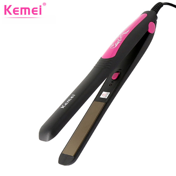 KEMEI Thermostatic Tourmaline Ceramic Hair Straightener Irons nano titanium chapinha KM-328 Professional Hair Curler Machine