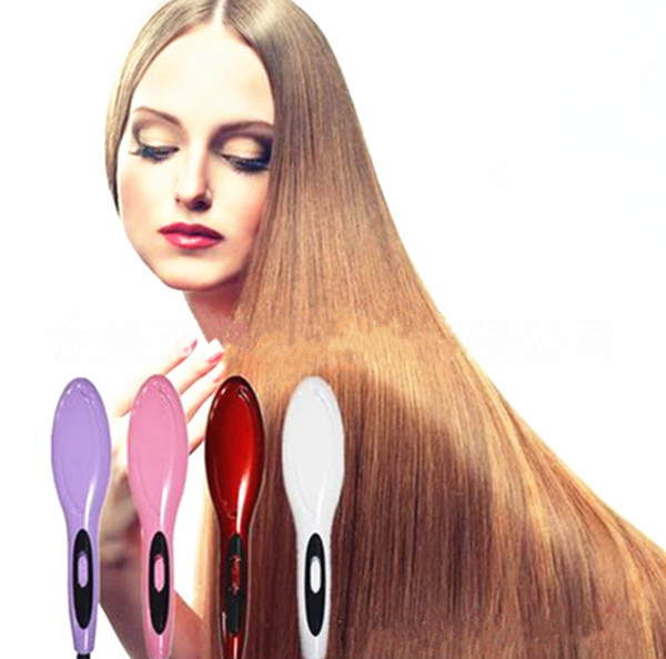 Ceramic Fast Hair Straightening Brush Comb Hair Straightener Electric Straight Iron Electric Hair Brush escova alisadora HQT-906