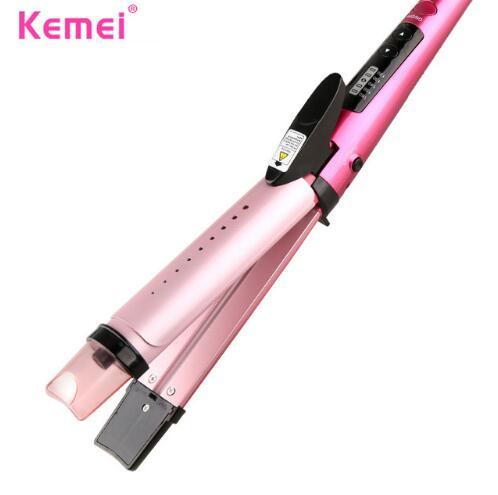 KEMEI Professional 2 IN1 Hair Straightener Hair Curler Steam Curling Iron Electric Splint Straightening Perm Curler KM-8833