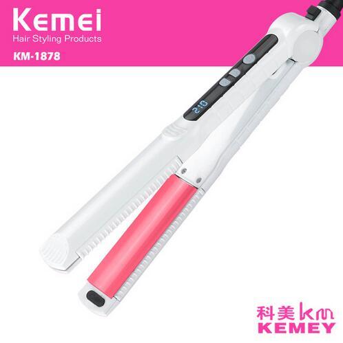 kemei km-1878 hair straightener professional flat irons curling styling tools ionic 3 in 1 straightening irons hair curler