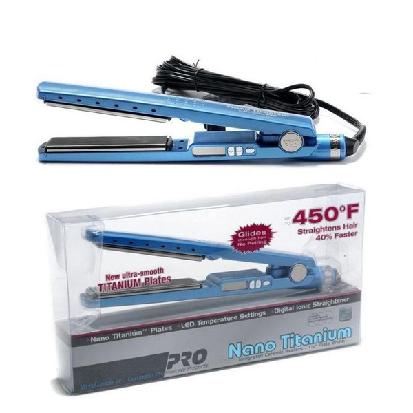 PRO 450F 1 1/4 Plate Titanium Hair Straightener Straightening Irons Flat Iron Hair Curler US/EU/UK/AU Plugs