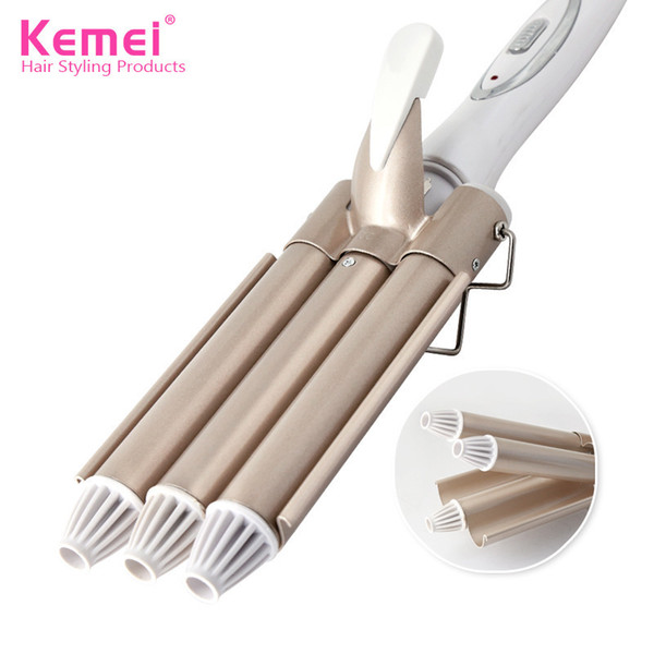 Kemei Professional Hair Care Styling Tools Curling Hair Curler Wave Hair Styler Curling Irons 3 Barrel 110-240v 35d SH190729