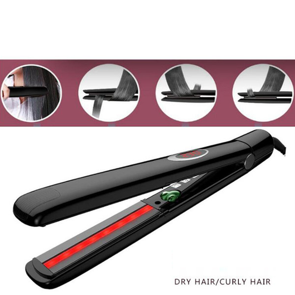 Infrared Hair Straighteners Brush Anion Flat Iron Hair Straightening Comb Tourmaline Ceramic Plate Brush Hair Salon DHL Free