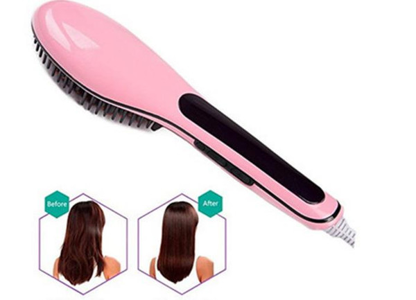 Straight hair combs artifact hair straightener brush electric hair care styling tools massage combs with LED display