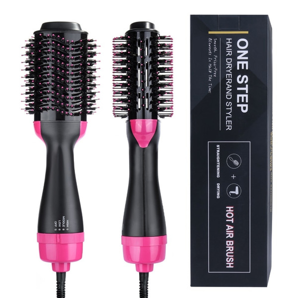 1000w Professional Hair Dryer Brush 2 In 1 Hair Straightener Curler Comb Electric Blow Dryer With Comb Hair Brush Roller Styler T190814