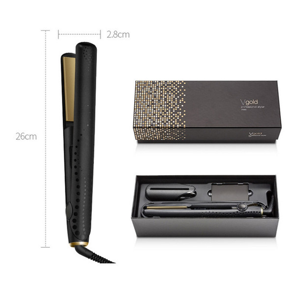 In stock GH V Gold Professional hair straightener EU plug with retail box DHL fast ship Hair Styling Tools Best version