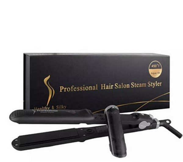 New Hair Straightener Professional Hair Salon Steam Styler Flat Ceramics Organosilicon Hair Straightening Irons Flat Iron 