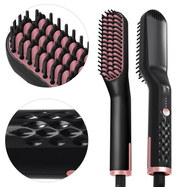 Ceramic Hair Straightener Brush Fast Straightening hair Electric Comb Flat Iron Faster Straightening Beard Comb For Man Woman Straightener