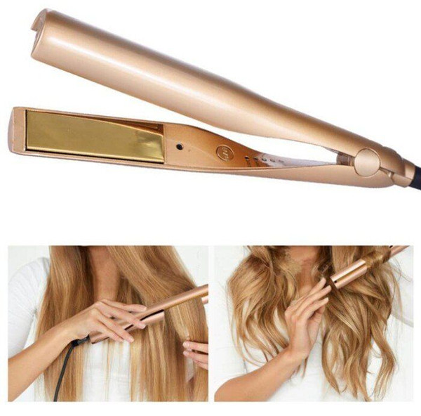 Newest 2 in 1 Hair Curler Straightening Machine Styling Professional Titanium Electric Hair Straighteners Roller Styler Curler Tools